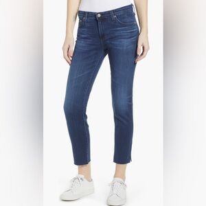 Prima Mid Rise Raw Hem Crop Cigarette Jeans